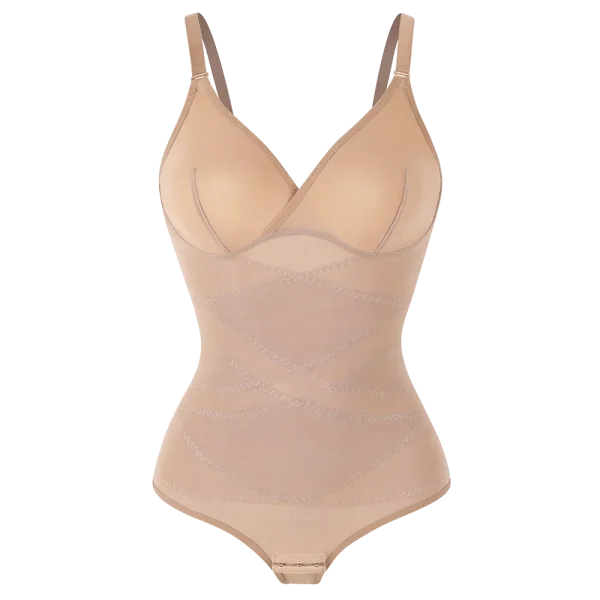 body gainant en maille beige